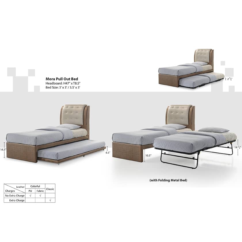 Mora Pull Out Bed (With Folding Metal Bed)
